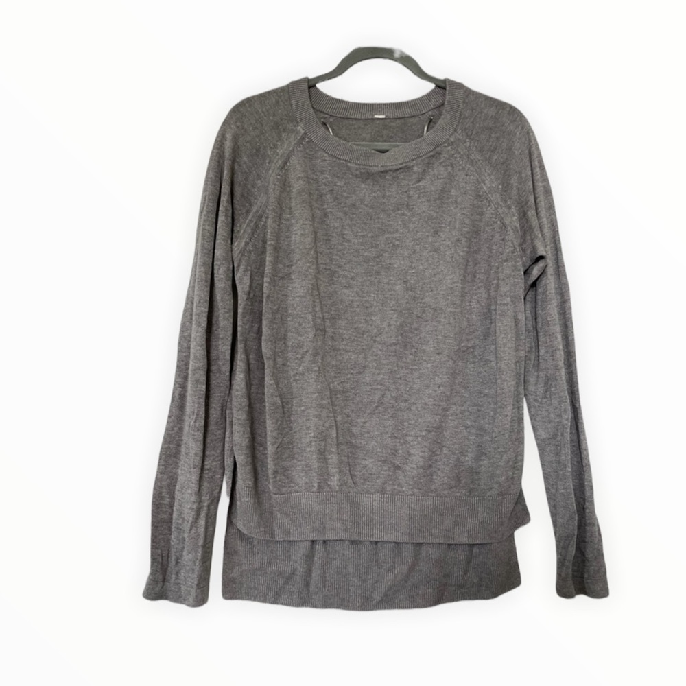 Lululemon 4 post Savasana pullover grey Boolux side slit sweater long sleeve - Picture 1 of 7